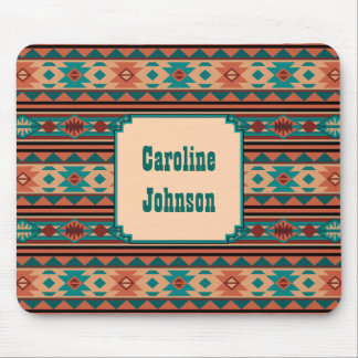 Southwest Design Turquoise Terracotta Monogram Mouse Pad