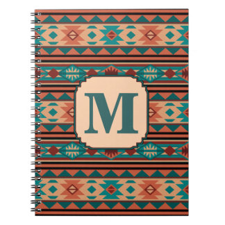 Southwest Design Turquoise Terracotta Monogram Notebook