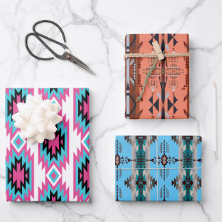 Southwest Dreams: A Geometric Pattern Graphic Wrapping Paper Sheets