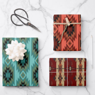 Southwest Dreams: A Geometric Pattern Graphic  Wrapping Paper Sheets