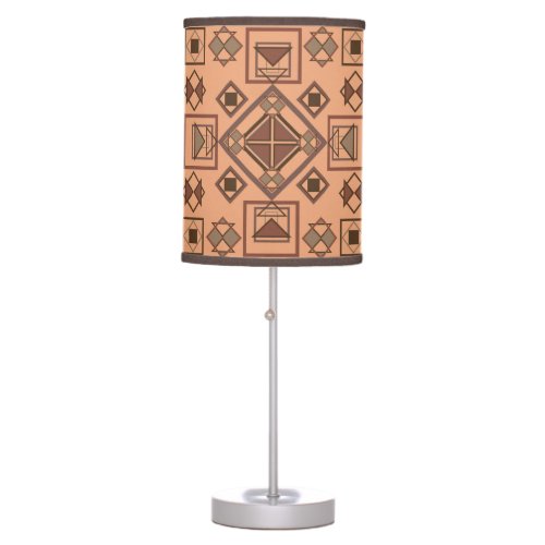 Southwest Earth Tone Color Art Repeat Pattern Table Lamp