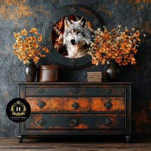 Southwest Ember Wolf Portrait Tissue Paper