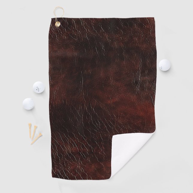 Southwest Faux Brown Leather Cowhide  Golf Towel (InSitu)
