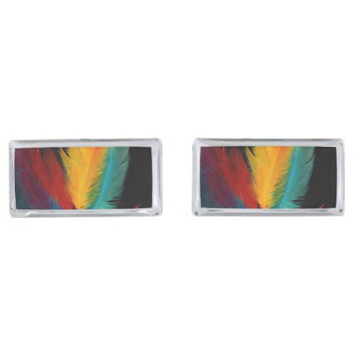 Southwest Feather Abstract Cufflinks