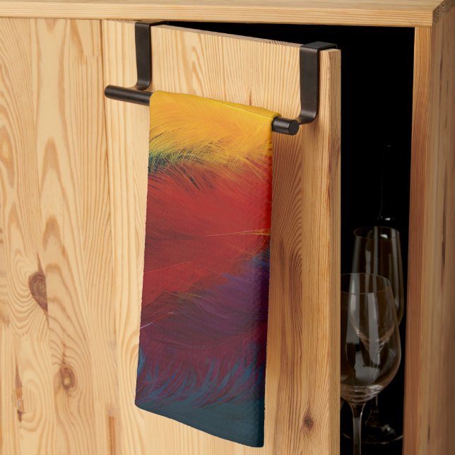 Southwest Feather Abstract Kitchen Towel (Thirds Fold)