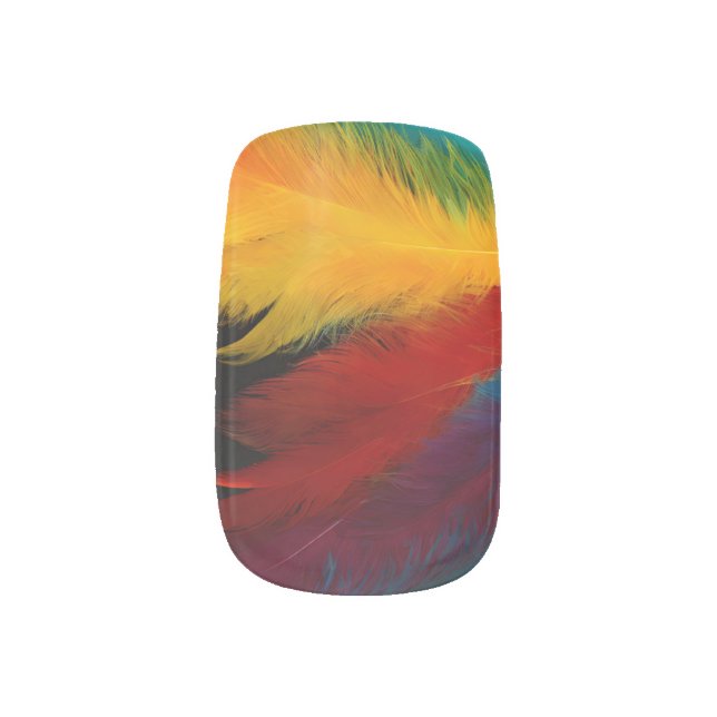 Southwest Feather Abstract  Minx Nail Art (Right Thumb)