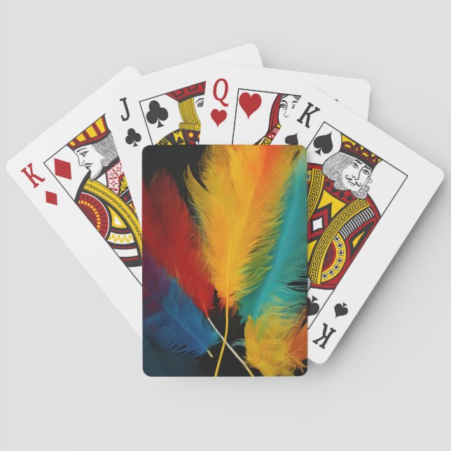 Southwest Feather Abstract Poker Cards (Back)
