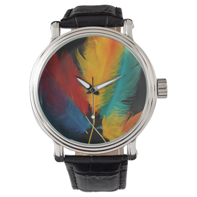 Southwest Feather Abstract Watch (Front)