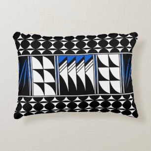 Southwest Feather Blessing in Blue Accent Pillow