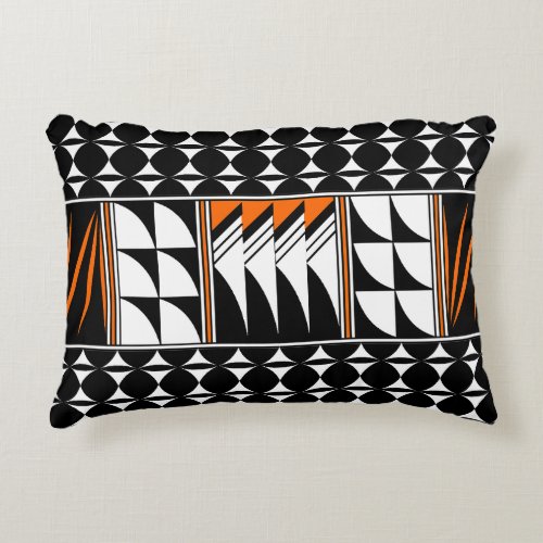 Southwest Feather Blessing in Orange Accent Pillow