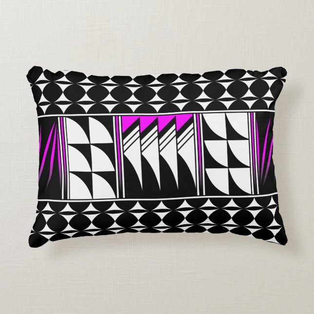 Southwest Feather Blessing in Pink Accent Pillow (Front)