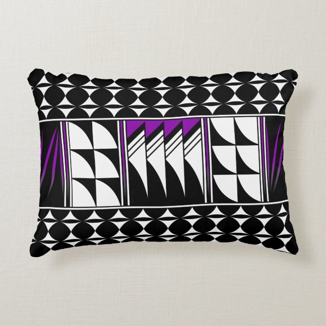 Southwest Feather Blessing in Purple Accent Pillow (Front)