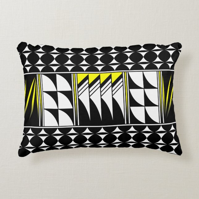 Southwest Feather Blessing in Yellow Accent Pillow (Front)