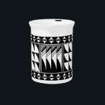 Southwest Feather Blessings in Gray Beverage Pitcher<br><div class="desc">This unique artwork is another version of previous art that showcases pueblo culture in the southwestern part of the United States. These Native American cultures have been here for centuries and continue to share their culture and art to many visitors today. This design is a representation our cherished feathers and...</div>
