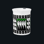 Southwest Feather Blessings in Green Beverage Pitcher<br><div class="desc">This unique artwork is another version of previous art that showcases pueblo culture in the southwestern part of the United States. These Native American cultures have been here for centuries and continue to share their culture and art to many visitors today. This design is a representation our cherished feathers and...</div>