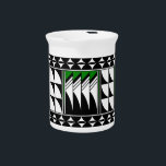 Southwest Feather Blessings in Green Beverage Pitcher<br><div class="desc">This unique artwork is another version of previous art that showcases pueblo culture in the southwestern part of the United States. These Native American cultures have been here for centuries and continue to share their culture and art to many visitors today. This design is a representation our cherished feathers and...</div>