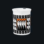 Southwest Feather Blessings in Orange Beverage Pitcher<br><div class="desc">This unique artwork is another version of previous art that showcases pueblo culture in the southwestern part of the United States. These Native American cultures have been here for centuries and continue to share their culture and art to many visitors today. This design is a representation our cherished feathers and...</div>