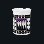 Southwest Feather Blessings in Purple Beverage Pitcher<br><div class="desc">This unique artwork is another version of previous art that showcases pueblo culture in the southwestern part of the United States. These Native American cultures have been here for centuries and continue to share their culture and art to many visitors today. This design is a representation our cherished feathers and...</div>