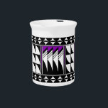 Southwest Feather Blessings in Purple Beverage Pitcher<br><div class="desc">This unique artwork is another version of previous art that showcases pueblo culture in the southwestern part of the United States. These Native American cultures have been here for centuries and continue to share their culture and art to many visitors today. This design is a representation our cherished feathers and...</div>