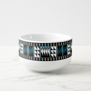 Southwest Feather Blessings in Turquoise Soup Mug
