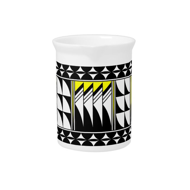 Southwest Feather Blessings in Yellow Beverage Pitcher (Front)