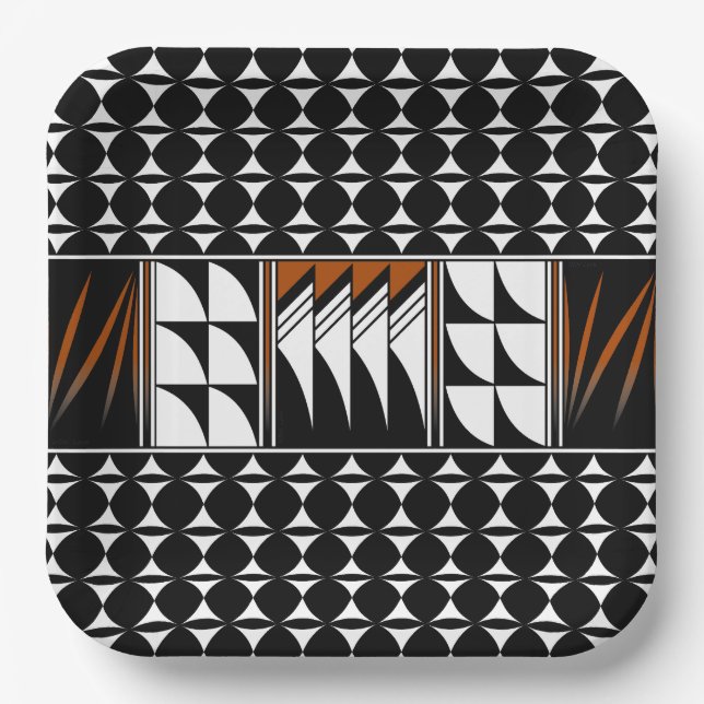 Southwest Feather Blessings Paper Plates (Front)