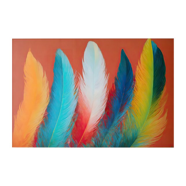 Southwest Feathers Acrylic Print (Front)