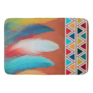 Southwest Feathers Bath Mat