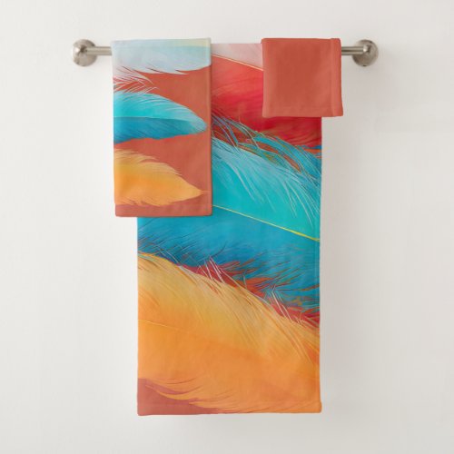 Southwest Feathers Bath Towel Set