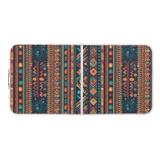 Southwest Fiesta Pattern Game Night Style Beer Pong Table (Top)