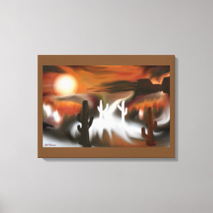 Southwest Fire and Ice Abstract Art Canvas Print