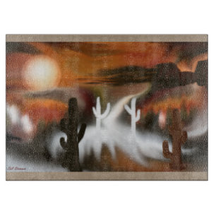 Southwest Fire and Ice Abstract Art Cutting Board