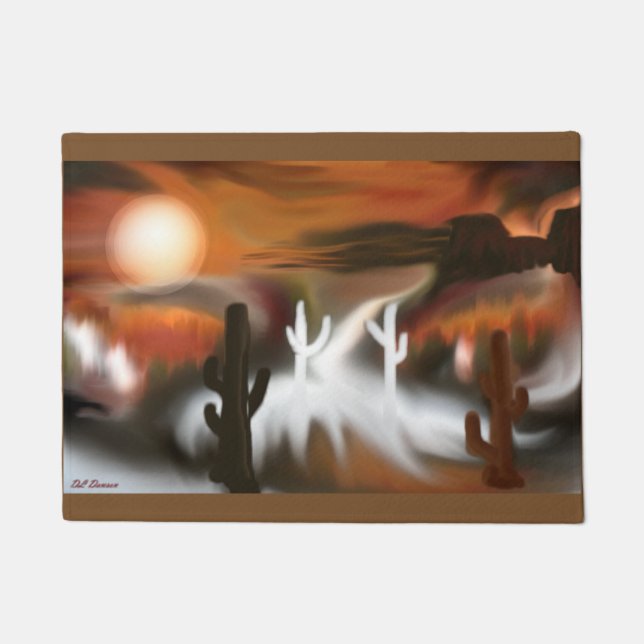 Southwest Fire and Ice Abstract Art Doormat (Front)
