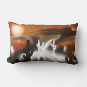 Southwest Fire and Ice Abstract Art Lumbar Pillow