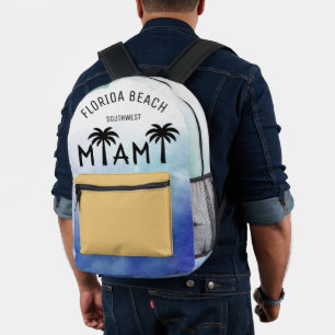 Southwest Florida beach Miami Blue Printed Backpack
