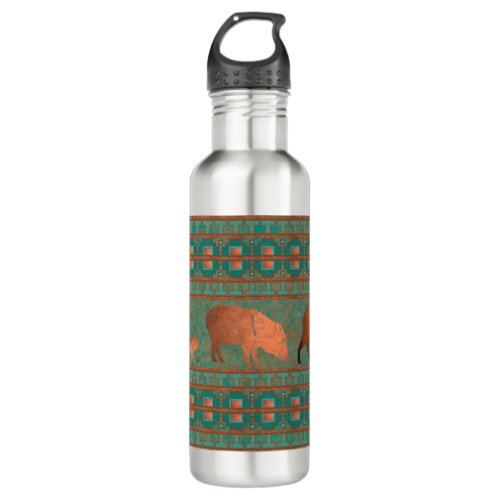 Southwest Fun Javelina Family Copper Teal Stainless Steel Water Bottle