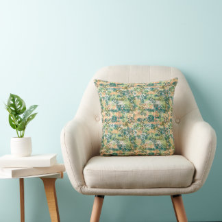 Southwest Garden Abstract Artistic Designer Throw Pillow