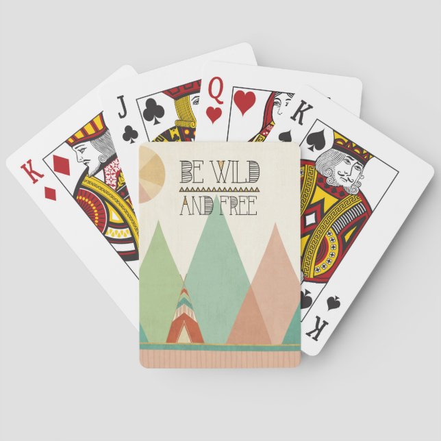 Southwest Geo II| Be Wild and Free Poker Cards (Back)
