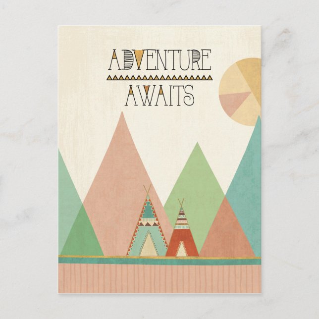 Southwest Geo III | Adventure Awaits Postcard (Front)