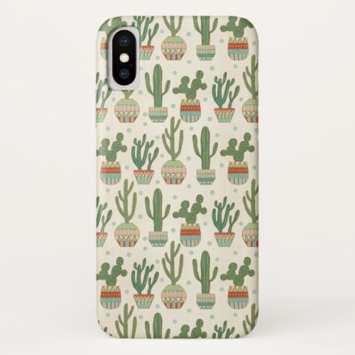 Southwest Geo Step  Cactus Pattern iPhone X Case