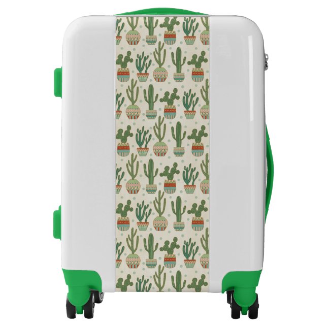Southwest Geo Step | Cactus Pattern Luggage (Front)