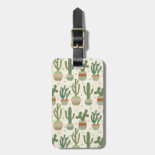 Southwest Geo Step Cactus Pattern Luggage Tag