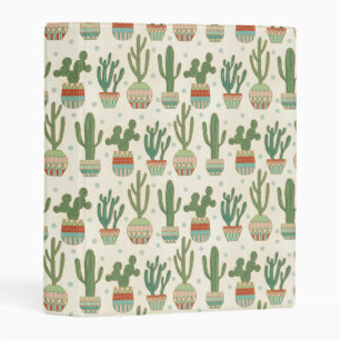 Southwest Geo Step   Cactus Pattern Mini Binder