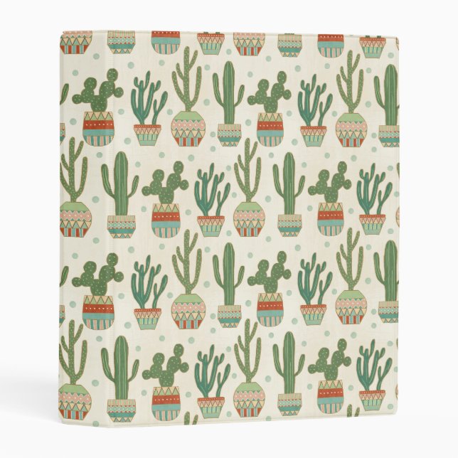 Southwest Geo Step | Cactus Pattern Mini Binder (Front/Spine)