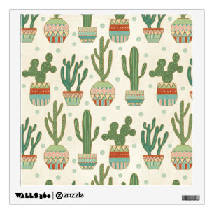 Southwest Geo Step   Cactus Pattern Wall Decal
