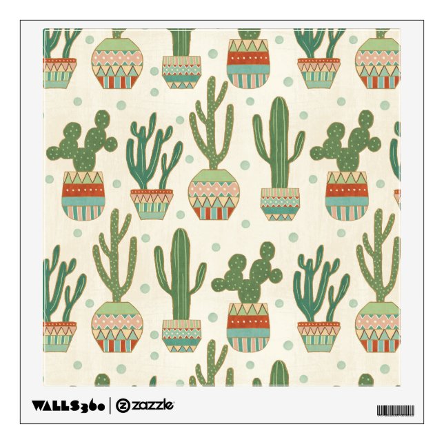 Southwest Geo Step | Cactus Pattern Wall Decal (Front)
