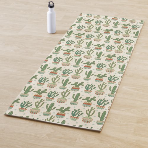 Southwest Geo Step  Cactus Pattern Yoga Mat