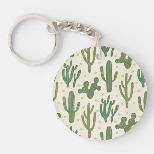 Southwest Geo Step  Desert Cactus Pattern Keychain