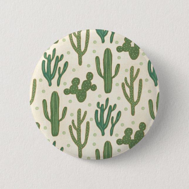Southwest Geo Step | Desert Cactus Pattern Pinback Button (Front)