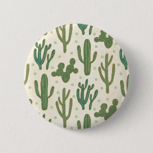 Southwest Geo Step Desert Cactus Pattern Pinback Button